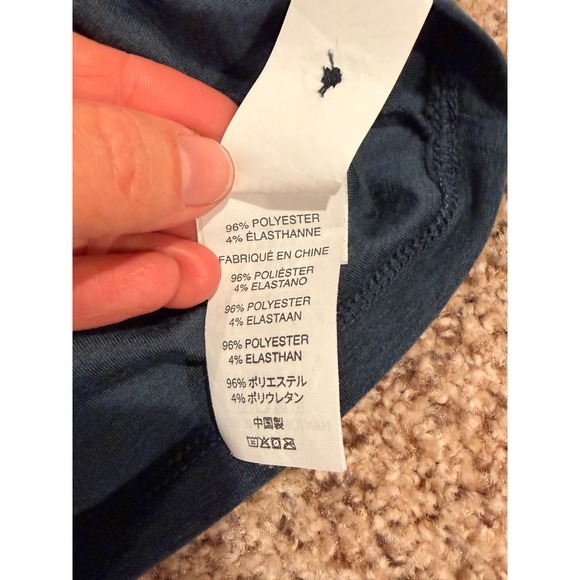 Vuori Mens Short Sleeve Polo Shirt Teal Heathered Older Vuori Logo Casual Size L - Picture 10 of 10